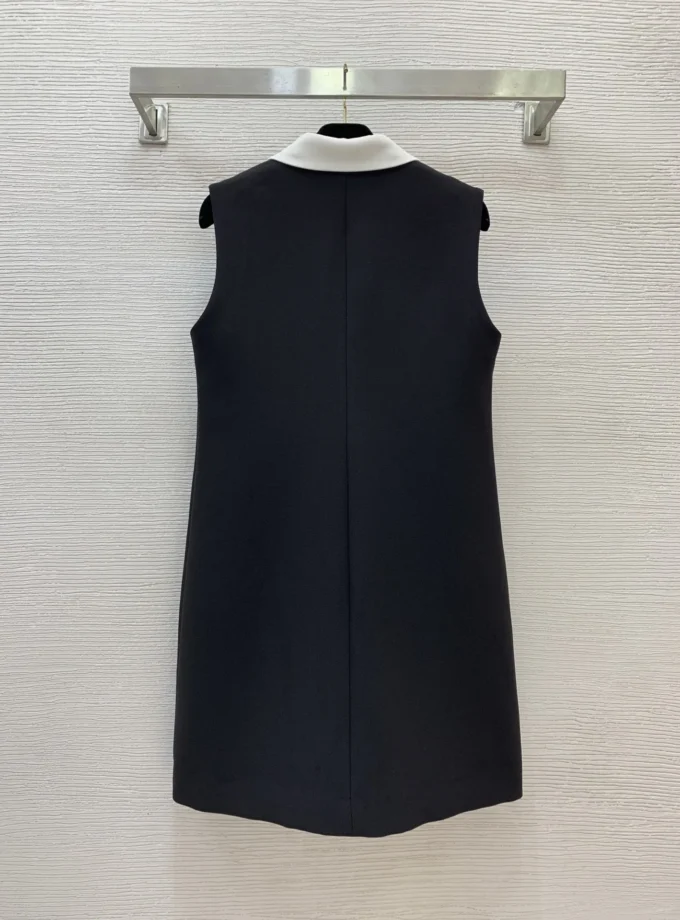 MiraMuze 2025 Autumn New Sleeveless Dress Lapel Design, Fashionable and Elegant Women’s Style