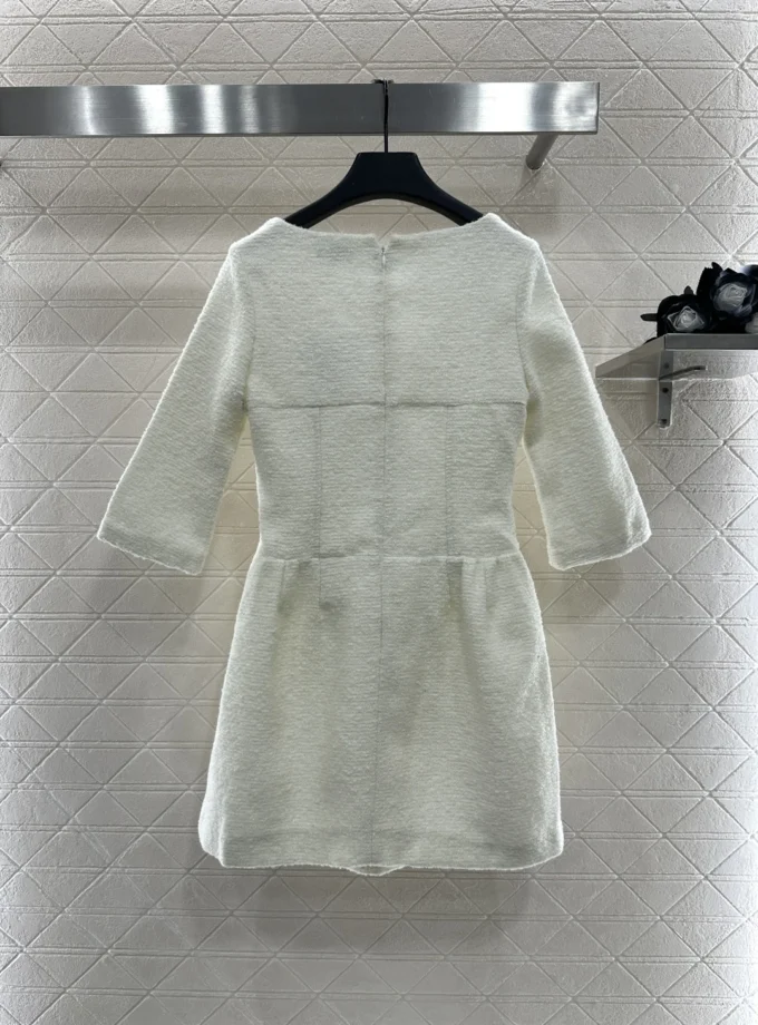 MiraMuze 2025 Women’s Mid-Sleeve Shift Dress Crew Neck, A-Line, Elegant Office Wear. Lightweight, All-Season, Minimalist Design