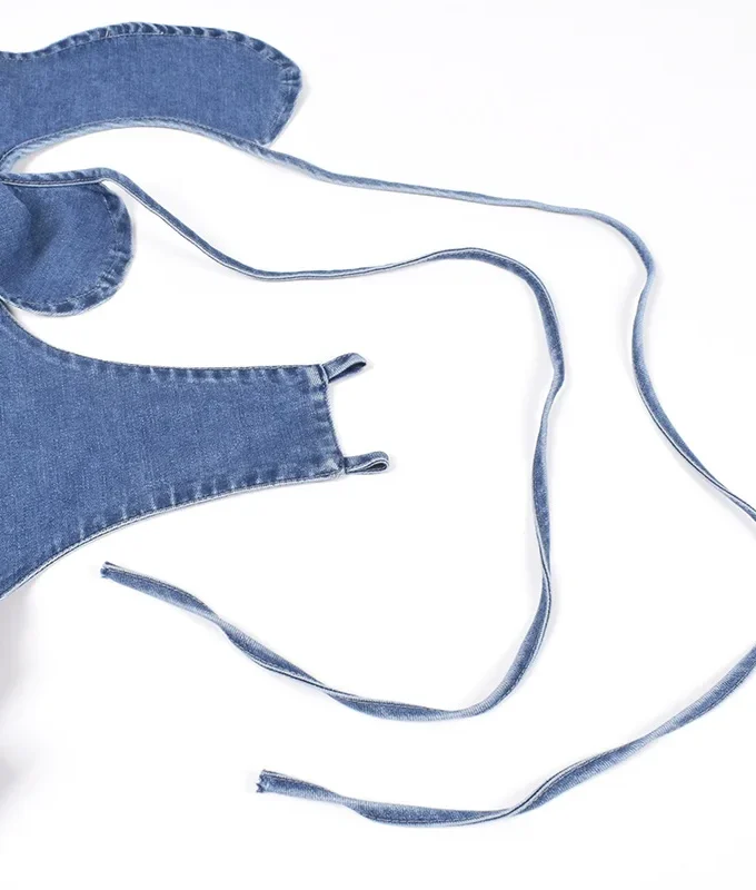 MiraMuze Lace Up One Piece Rompers Women Sexy Backless Light Blue Ladies Party Jumpsuit Straight Pants