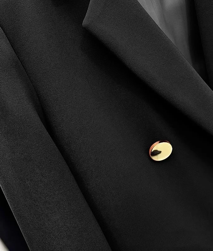 MiraMuze Tailored Coat Women Double Breasted Jackets Blazer Coats Long Sleeve Turn Down Collar Elegant Coats Office Lady Autumn Winter