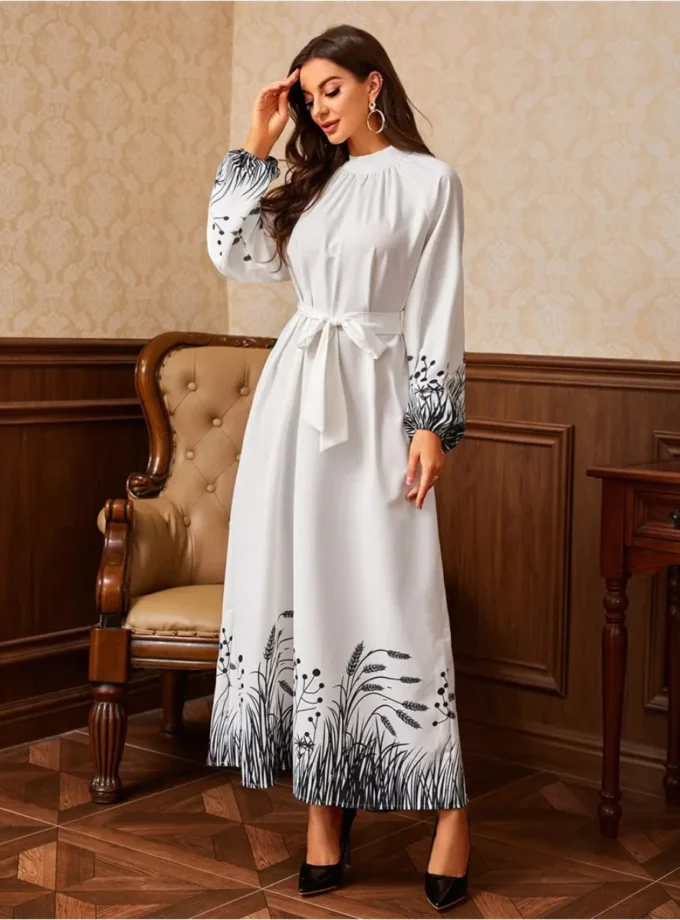 MiraMuze Eid Ramadan Muslim Abaya Women Dress Kaftan Islam Long Dress Robe