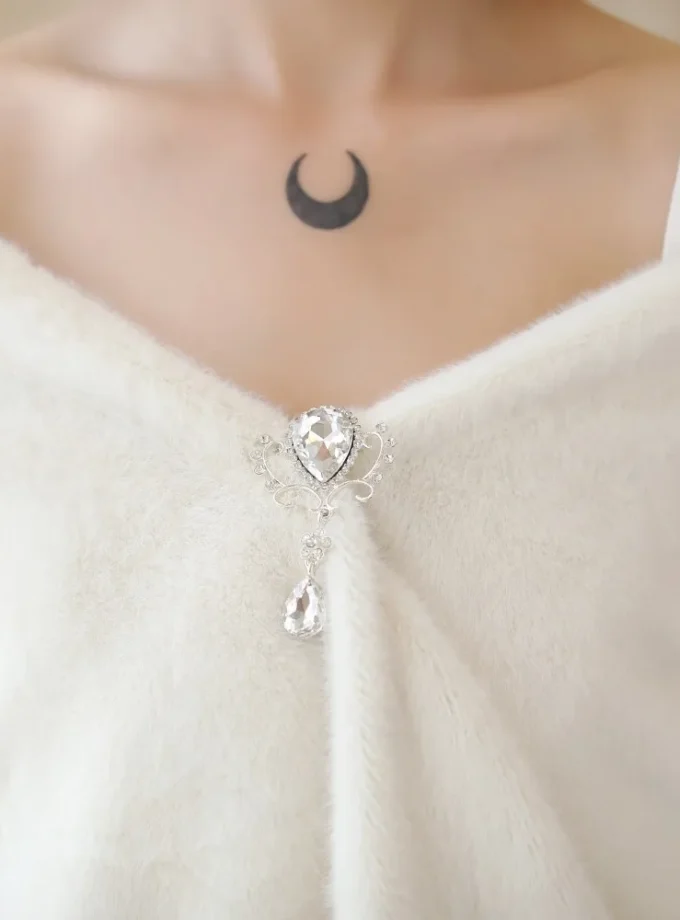 MiraMuze Faux Fur Shawl Wrap Stole Shrug Cover Up Fluffy Cape