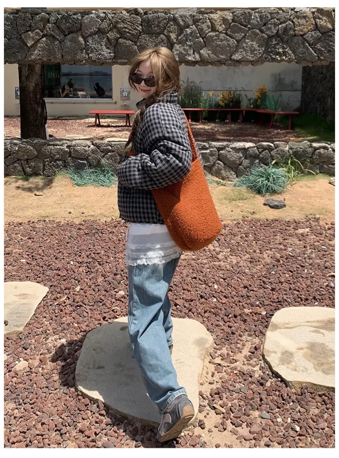 MiraMuze Short Plaid Parkas Women Streetwear Stand Collar Puffer Jacket Winter Korean Down Coats Fashion Cotton Padded Outerwears