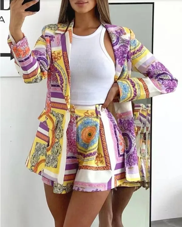 MiraMuze Vintage Graphic Print Shirt Dress Sexy Women V Neck Long Sleeve Blue Green Loose