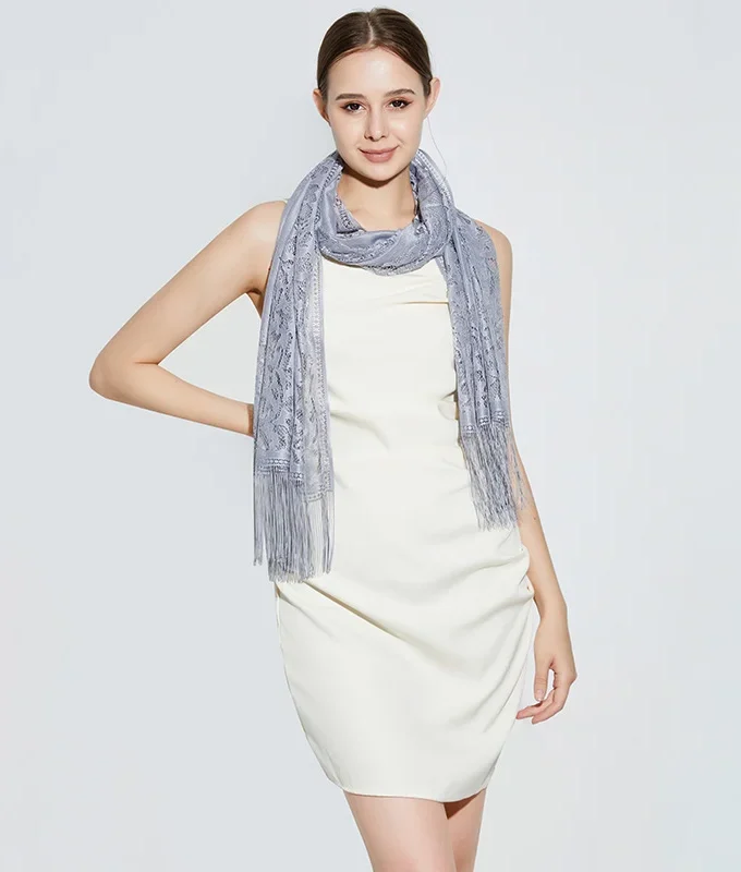 MiraMuze Elegant Lace Tassel Shawl Versatile Women's Fashion