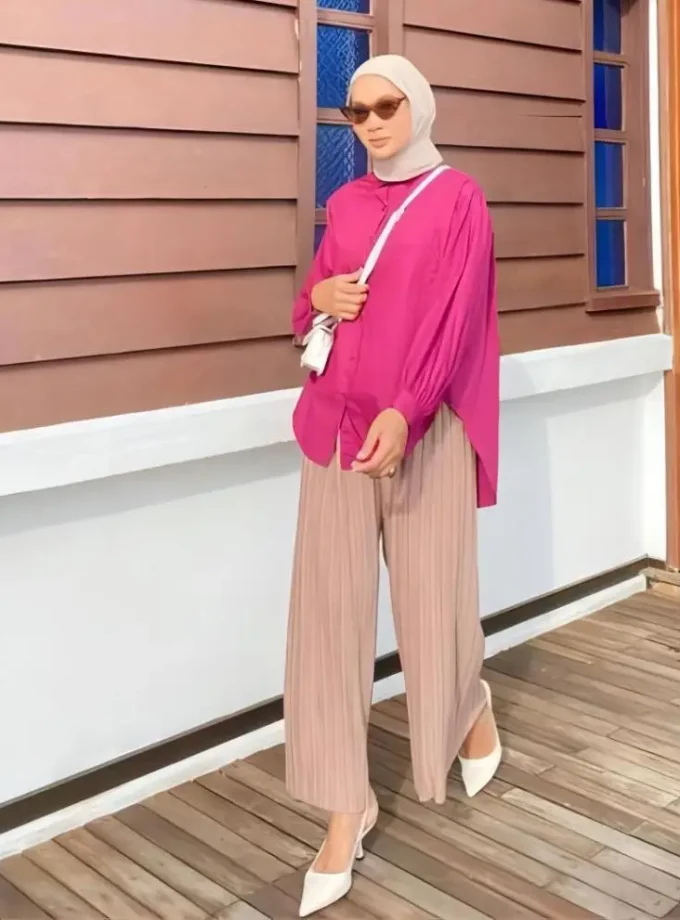 MiraMuze Women Muslim Blouse Vintage Turn Down Collar Long Sleeve Solid Single Breasted Loose Shirt Casual Islamic Clothing