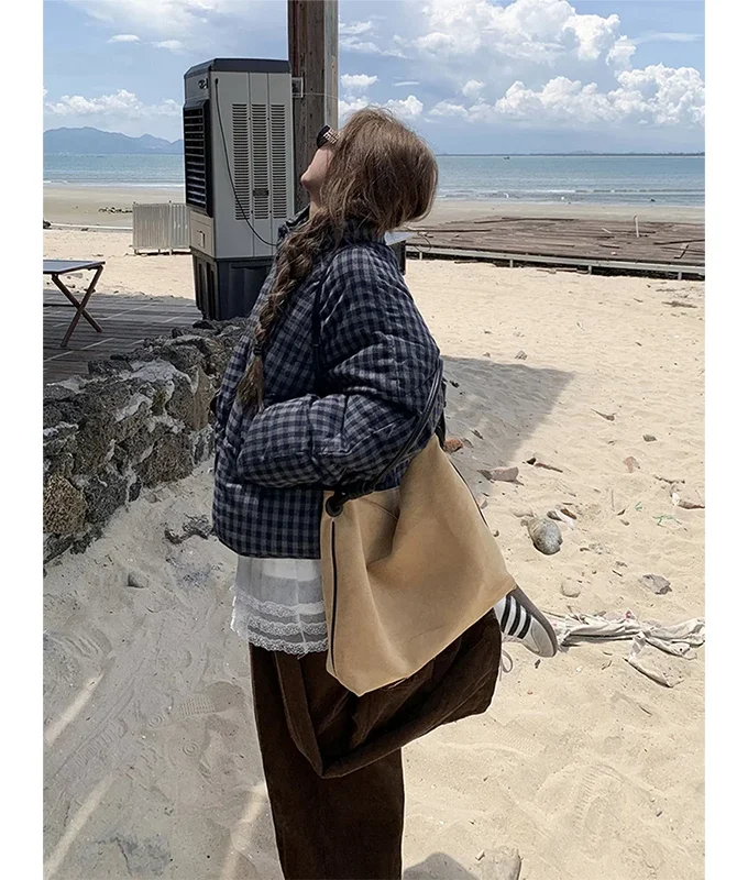 MiraMuze Short Plaid Parkas Women Streetwear Stand Collar Puffer Jacket Winter Korean Down Coats Fashion Cotton Padded Outerwears