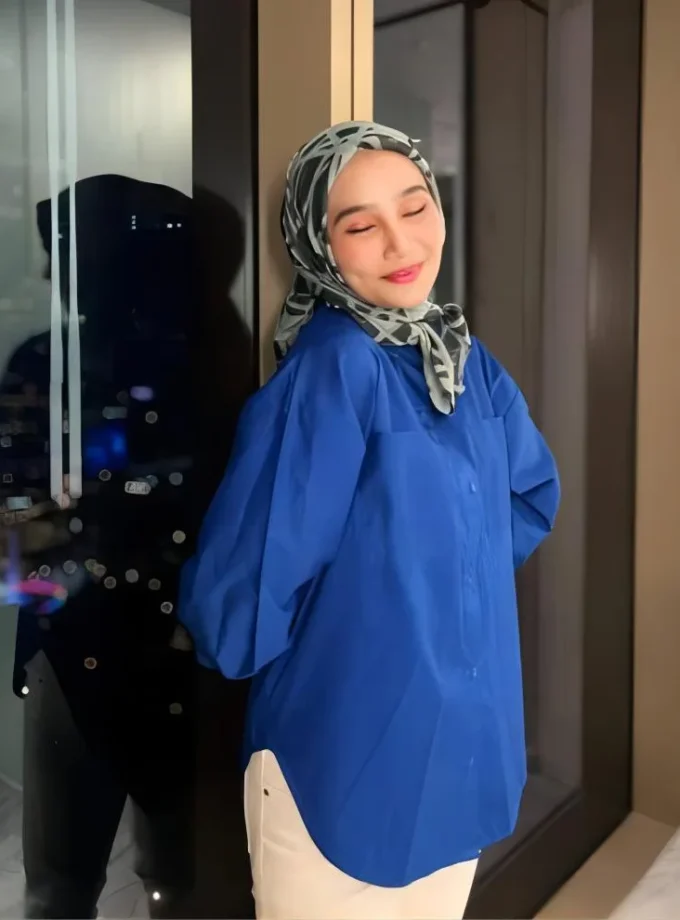 MiraMuze Women Muslim Blouse Vintage Turn Down Collar Long Sleeve Solid Single Breasted Loose Shirt Casual Islamic Clothing