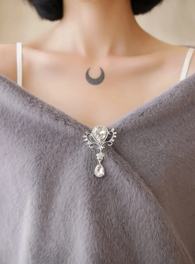 MiraMuze Faux Fur Shawl Wrap Stole Shrug Cover Up Fluffy Cape