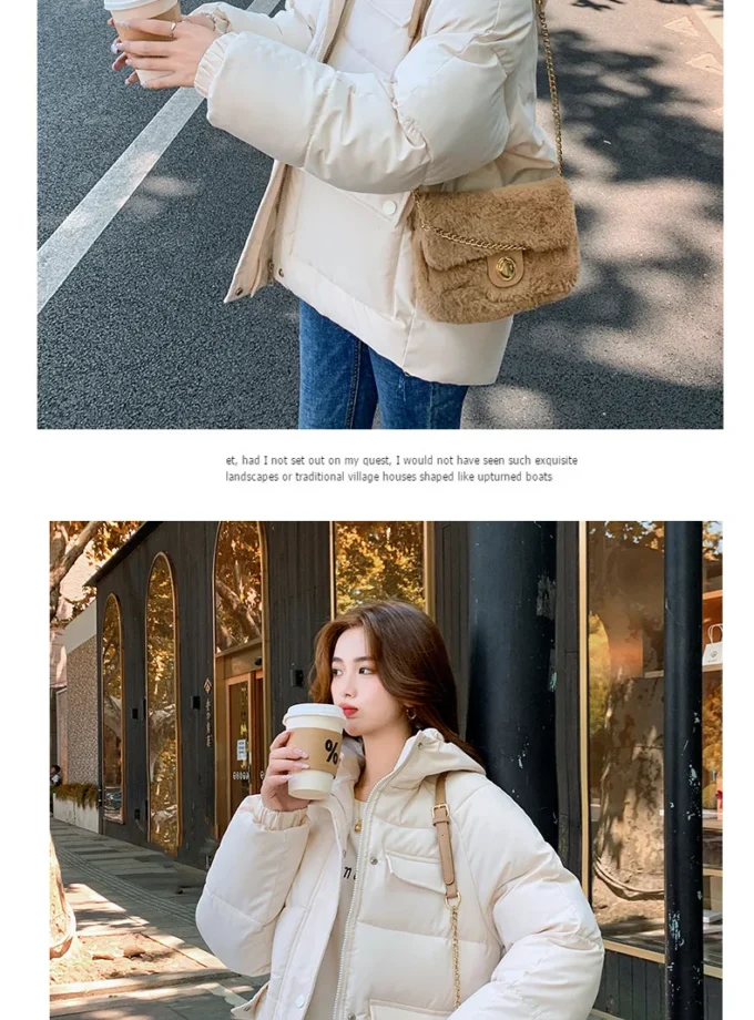 MiraMuze Women Parkas Thick Warm Coats Loose Hooded Zipper Jackets Splice Single Breasted Pockets Coat Autumn Winter Streetwear