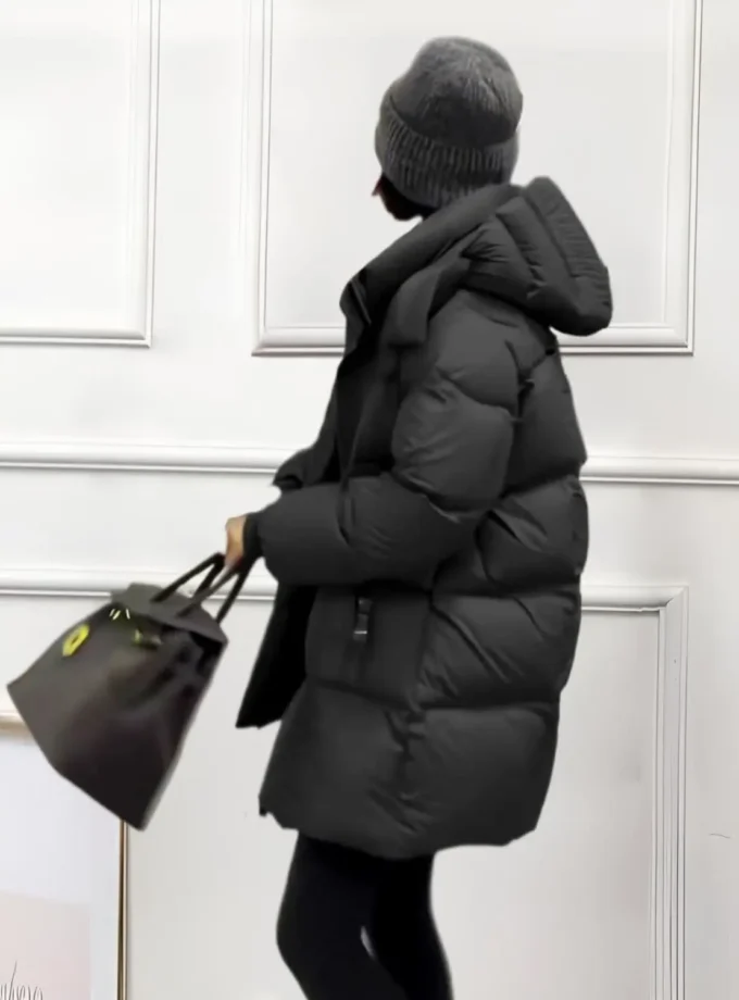 MiraMuze 2025 New Style Fashionable Thick and Warm Mid-length Loose-fitting Down and Cotton Coat for Autumn and Winter Seasons