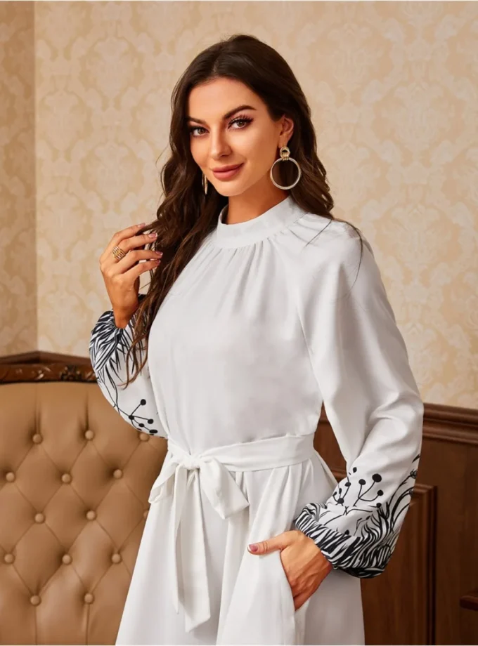 MiraMuze Eid Ramadan Muslim Abaya Women Dress Kaftan Islam Long Dress Robe