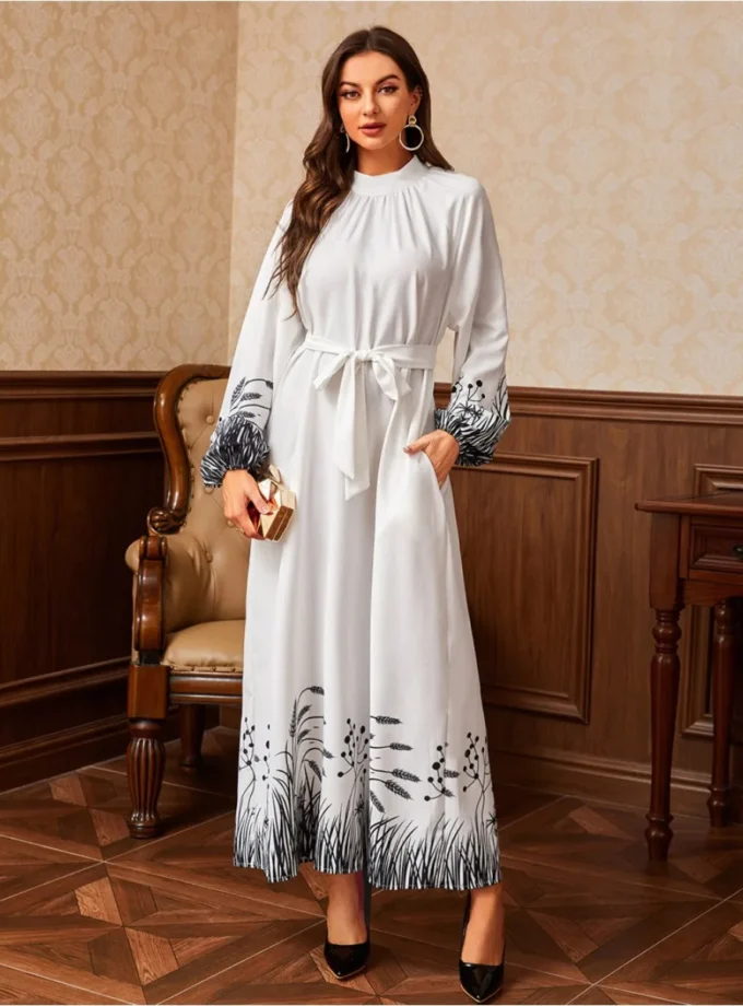 MiraMuze Eid Ramadan Muslim Abaya Women Dress Kaftan Islam Long Dress Robe