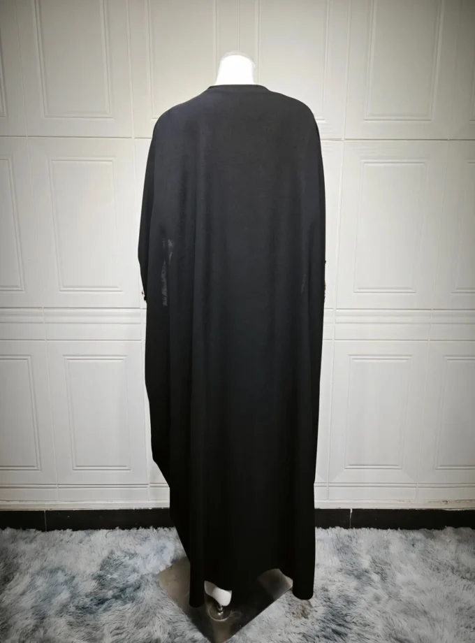 MiraMuze Islamic Clothing Women Abaya Muslim Dresses Embroidered Flower Sleeve Chiffon Kaftan Dresses Women Cardigan