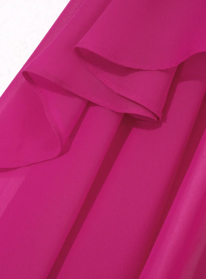 MiraMuze Chiffon Solid Pullover Capes Shawl Hi-low Hem Thin Soft Shrug Ponchos