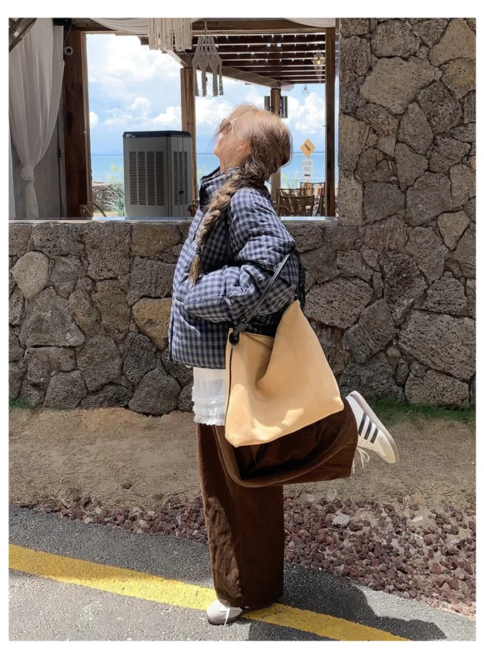 MiraMuze Short Plaid Parkas Women Streetwear Stand Collar Puffer Jacket Winter Korean Down Coats Fashion Cotton Padded Outerwears