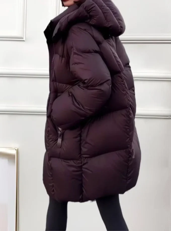 MiraMuze 2025 New Style Fashionable Thick and Warm Mid-length Loose-fitting Down and Cotton Coat for Autumn and Winter Seasons